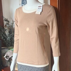 NWT northern reflections size small Women's Tan Top 100% cotton